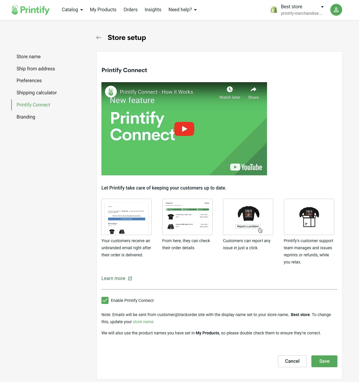 Printify Connect (Order Issue Handling)
